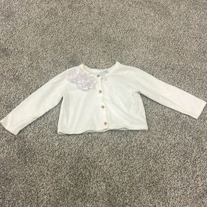 Janie and Jack White Flower Cardigan